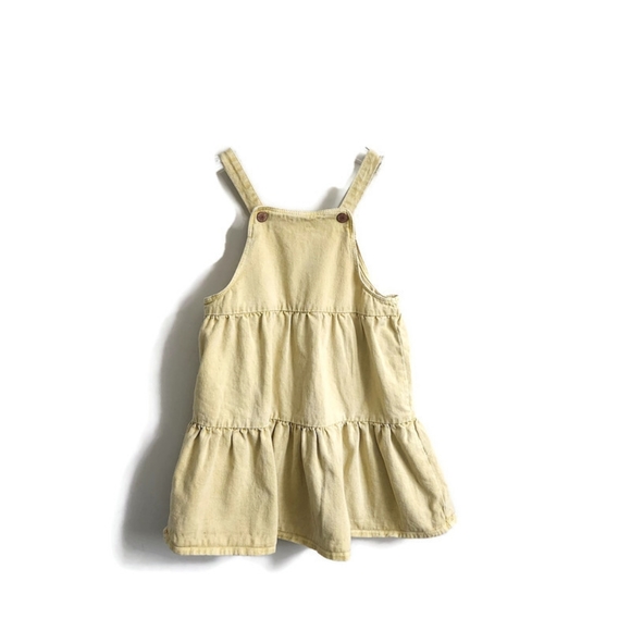 Zara Other - *SOLD* ZARA denim dress tiered mustard yellow sz 4 5